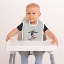 Load image into Gallery viewer, FROSTY SNOWMAN FUN EMBROIDERED BABY BIB